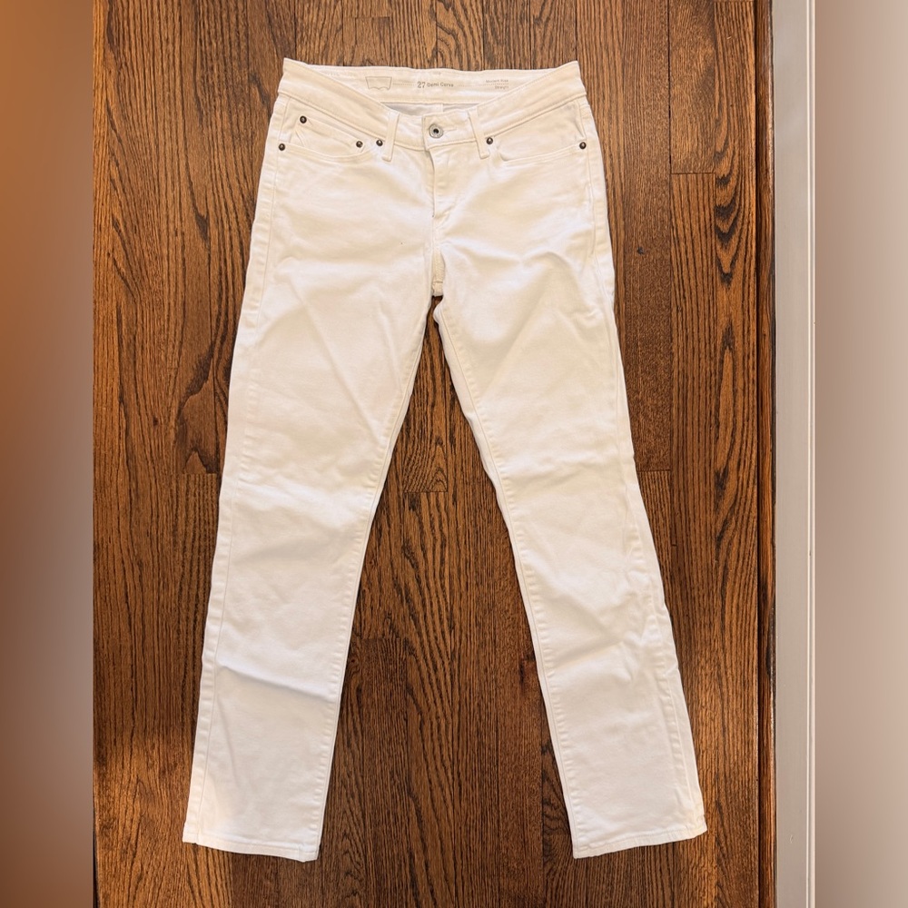 Levi's Demi Curve Modern Rise Straight Jeans - White - 27x32